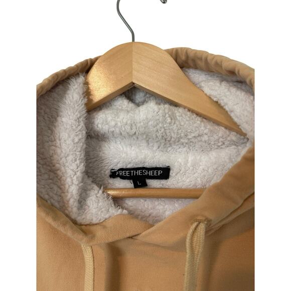 Free The Sheep Sky in You Hoodie‎ Fog Beige Tan Large Unisex Men Women MSRP $99 - Picture 5 of 12